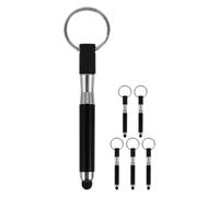 6pcs Black Alloy Capacitive Keychain Stylus Pen for Touch Screens