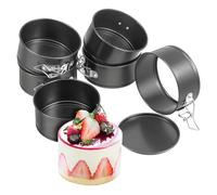 6pcs Black Carbon Steel Cake Tins Set with Easy Cleaning and Optimal Heat Distribution Round Mini Cake Pans for Baking Baking Mold for Gatherings or Holiday Decorations