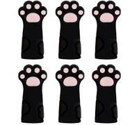 6Pcs Black Cat Paw Knitting Needle Stoppers, Cute Paw Protectors, Silicone Cap Covers, Craft Sewing Knitting Needle Huggers