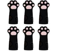 6Pcs Black Cat Paw Knitting Needle Stoppers, Cute Paw Protectors, Silicone Cap Covers, Craft Sewing Knitting Needle Huggers