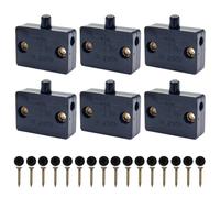 6PCS Black Cupboard Switch - 1A 250V Auto Control Switch for Wardrobes, Bookcases, Shoe Cabinets
