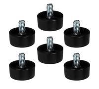 6pcs Black Curtain Rod Finials 3/4 Inch Screw on Cylinder End Caps