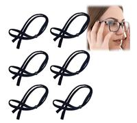 6PCS Black Glasses Straps,Universal Non-Slip Sunglasses Strap,Adjustable Spectacles Cord for Sports,Unisex Glasses String for Mountaineering and Running,Durable Glasses Straps with Adjustment Buckle