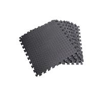 6Pcs Black Gym Flooring Puzzle Mat Interlocking EVA Floor Tiles Non Slip Rubber Cushion For Home Workout Yoga Matting, 60x60cm
