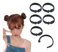 6Pcs Black Hair Bun Maker Twist Curler Bun Sharper Ring Style Ponytail Headbands French Twist Styling Tool Donut Hair Accessories