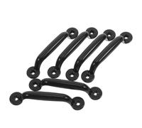 6pcs Black Iron Drawer Pull Handle for Wardrobe Closet Surface Mounted