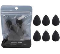 6Pcs Black Mini Makeup Sponge, Small Beauty Sponge Blender Set for Foundation, Powder, Concealer Highlight,and Eye Shadow Makeup Blenders and Sponges，Face
