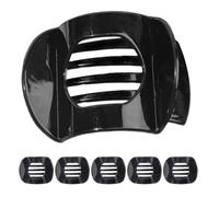 6pcs Black Plastic Flat Duckbill Hair Clip for Long Hair Daily Use | Curved Jaw Design, No Crease Hold, Matte Finish, Quick Styling for Buns, Makeup and Bath Routines