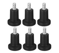 6pcs Black Plug-in Chair Feet Replacement Fixed Feet for Office