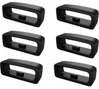 6Pcs Black Silicone Watch Band Loop Compatible for Garmin Forerunner 245/245 Music/645/645 Music Wristband Loop, 20mm Lock Ring Replacement Watch Band Loop Smartwatch Keeper, Watches