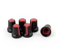 6Pcs Black Variable Resistors Knob w Red Pointer 6mm Knurled Shaft Potentiometers for Potentiometer Specialised accessories