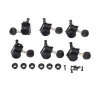 6PCS Black Zinc Alloy Locking Tuning Key Pegs, Guitar Locking Tuner with Sealed Gear Mechanism, Heavy - Duty Electroplated Tuning Machines for LP SG EPI Tele Electric and Acoustic