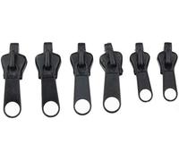 6Pcs Black Zipper Repair Kit Universal Instant Zipper Fixer with Metal Slide Fix Any Instantly 3 Different Zipper Sizes Sewing Fasteners,Universal Zipper Repair Kit