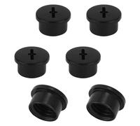 6pcs Bladder Valve Screws for Riddell Speedflex & Speed Lcon, Plastic Football Helmet Bladder Valve Screws Practical Valve Caps for Rugby Helmets for Adult And Youth(Black)