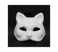 (6pcs Blank Mask) 5/10pcs Unpainted Masquerade Masks Blank Paper Masks Halloween Cat Masks