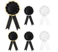 6Pcs Blank Prize Rosettes Decorations, Rainbow Satin Award Ribbons Rosette, Honorable Recognition Victory Rosettes, Tinplate Badge Pin Ribbon, Winner Rosettes for Competition Kids Party (Multicolor)