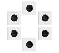 6pcs Blank Wall Panel Cable Passthrough Cover Plate with Rubber Pad | Durable Plastic and Rubber Material, Contemporary Design, Built-in Cable Grommet, Easy Installation, White Colour
