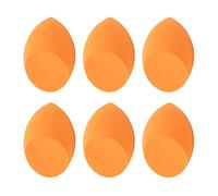 6Pcs Blending Sponges for Makeup, Tear Drop Shape, Beauty Blenders for Liquid, Foundation Puff Base Applicator for Girls Size-4.5cm (6x Orange Blender Sponge)