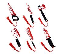 6pcs Blood Splatter Knife Bookmark, Horror Novelty Personalised Bookmark Acrylic Blood Splattered Dagger Book Markers Page Holder with Red Tassels for Halloween Book Lovers Gift
