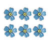6Pcs Blue Forget Me Not Pin Badge, Forget Me Not Gifts Blue Flower Brooch Badge Creative Pin, Suitable for Daily Decoration or As a Souvenir for Celebration of Life Funeral