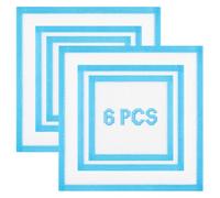 6PCS Blue Needlepoint Canvas, 18 Mesh Blank Cotton Canvas with Bound Edges | 3 Sizes 2PCS Each Blank 18 Mesh Needle Point Canvas, Firm Grid Fabric for Needlepoint, Cross Stitch, Embroidery DIY Crafts