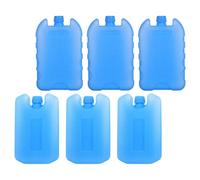 6pcs Blue PE Ice Crystal Box Set for Cooler Bags | Leakproof Fillable Design, Quick Swap and Refreeze Use, Drinks Support for Summer Campers and Renters