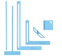 6Pcs Bookbinding Easy Scrapbooking Tool for Notebook Calender, Plastic Durable Bookbinding Tools with T-Ruler, Corner Miter, Spine Spacer, Divider, Bookbindings Cutter Guide for Starter, Albums (Blue)