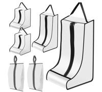 6Pcs Boot Storage Bag Transparent Tall Shoe Protector Dust Proof Travel Shoe Bag Zippered Boots Organizer Protector Bag with Handle Long Boot Storage Bag Waterproof Shoe Bag for Muddy Hiking Fishing