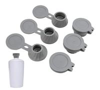6pcs Bottle Emptying Kit Cap for Upside Down Dispenser Shampoo Lotion, Saver Flipping Set with 3 Sizes Adapters Transfer Connector, Inverted Every Drop Out Of Kitchen Condiments, Beauty Supplie (Grey)