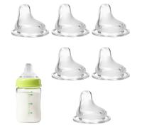 6PCS Bottle Replacement Nipples Compatible with Learner/Activity Cups for NUK,BPA Free Silicone,Leak Proof,Dishwasher,Safe Soft Replacement Nipples Accessories Parts,Replacement Spouts