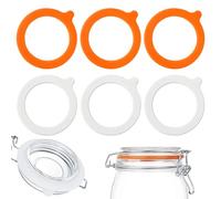 6pcs Bottle Seals Jar Seals Silicone Canning Jar Gaskets Sealer Storage Leakproof Replacement 3.74inch Seals Rings Airtight Canning Jars Lid for Kilner Jar Seals Mason Regular Mouth Glass Canning Jar