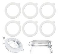6pcs Bottle Seals Jar Seals Silicone Canning Jar Gaskets Sealer Storage Leakproof Replacement 3.74inch Seals Rings Airtight Canning Jars Lid for Kilner Jar Seals Mason Regular Mouth Glass Canning Jar