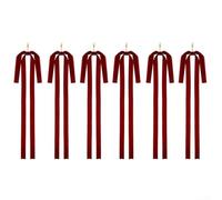 6pcs bow pendants for holiday decoration, suitable for Christmas tree and wreath For DIY projects to create a personalized festive atmosphere (wine red)