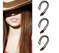 6Pcs Braid Hair Extensions Baby Braids Front Side Bang Curtain Straight Ponytail Clip in Hair Extensions for Women Girls Kids Daily Use (Dark Brown)