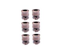 6Pcs Brass Bamboo-Patterned Cylindrical Barrel EDC Beads Pendant Jewelry Making Supplies,Personality Diy Outdoors Tools Paracord Beads Charm Lanyard Hand-woven Accessories, M, Brass, No Gemstone