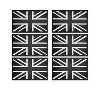 6PCS British Union Jack Patch, Black United Kingdom Flag Patch, Tactical Applique Fastener Hook & Loop UK Emblem for Cap Bag Vest Military Uniforms