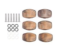 6PCS Brown Plastic Tuning Buttons for Classical Folk Electric Guitar with Silver Screws - Durable Replacement Knobs, Lightweight Design, Easy Installation