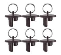 6pcs Brown round Roller Shade End Cap Cover with Pull Ring
