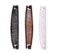 6PCS Brown, White, Black Banana Clips Hair Clincher Combs Bananas Vintage Large Hair Clip for Thick Banana Clips Set for Women Stylish Hair Accessories Ponytails, Fishtails, and More Hair Accessories