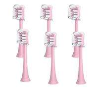 6PCS Brush Heads, Compatible with Xiaomi, V1 V2 X3 X3U | X5, D2, D3, X1, soft bristle sonic electric toothbrush heads(6PCS Pink)
