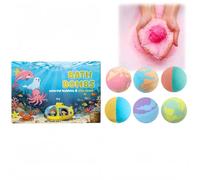 6Pcs Bubble Bathbombs Gift Set,Bubble Bath Balls with Surprise,Fizzy Balls with Natural Ingredients,Home Fizzes Bathbombs to Moisturize Skin for Christmas or Birthday Gift,Colorful Bubble Bath Ball