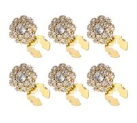 6PCS Button Covers, Detachable Rhinestone Button Covers for Women Blouses Crystal Decorative Clips Buttons Jewelry for Jeans Sewing DIY Craft Women Men(Gold)