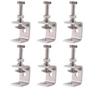 6Pcs C Clamps,U for Metal Working, Small Desk Clamp with Stable Wide Jaw Opening & Protective Pads/I-Beam Design for Repair