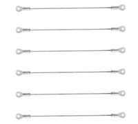 6pcs Cabinet Door Restraint Window Restrictor, Stainless Steel Braided Safety Cable with Eyelets, Flexible Hinge Limiter Lanyard for Secure Cupboard Fixing, 20cm/8 Inch Length