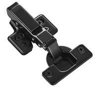 6pcs Cabinet Hydraulic Buffer Hinges Stainless Steel Soft Close Damper 95 Degree Open Kitchen Cupboard Wardrobe Door Hardware for Kitchen Cupboards(Black,Half Overlay)