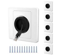 6Pcs Cable Entry Cover, 86x86mm Wall Cable Cover Cable Brush Plates for Wiring Sockets and in Wall Cable Management