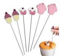 6PCS Cake Tester Stainless Steel Cake Tester Baking Skewer Tool Baking Accessories Practical Cake Needle Sticks for Kitchen Cake Checker for Cake Baking DIY Tool Needle Kitchen Baking Gadget