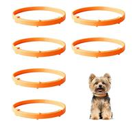6Pcs Calming Collar for Dogs, Orange Dog Anxiety Relief Collar Adjustable, Dog Calming Collar for Firework Bonfire Night Stress, Anti Barking Collars for Small Medium Large Dogs (Orange)