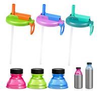 6Pcs Can Lids for Fizzy Drinks, Set with Straws and Assorted Colours, Reusable Covers for Standard Drink Cans, Suitable for Everyday Use and Outdoor Activities
