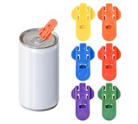 6pcs Can Openers, Ring Pull Can Opener Aid, Tin Opener No Hand Injury, Beer Bottle Opener, for Cola Soda Beer Beverage Aids (Red, Orange, Yellow, Blue, Green, Purple)